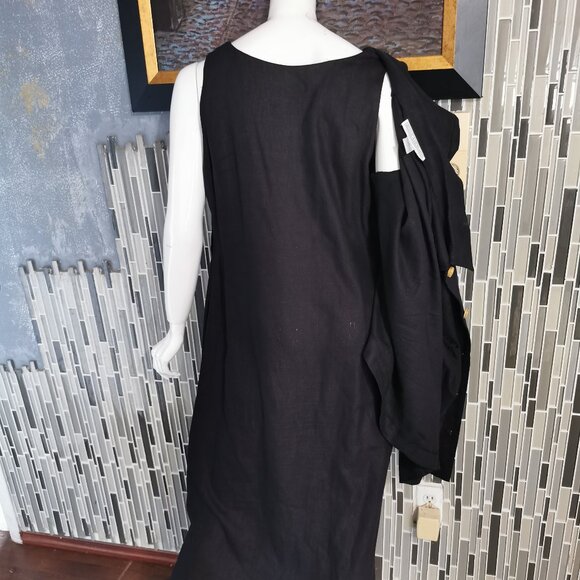 VINTAGE Jessica Howard Size 14- 2 Piece Tunic Maxi 90's Dress Linen blend 0158 - Picture 5 of 12